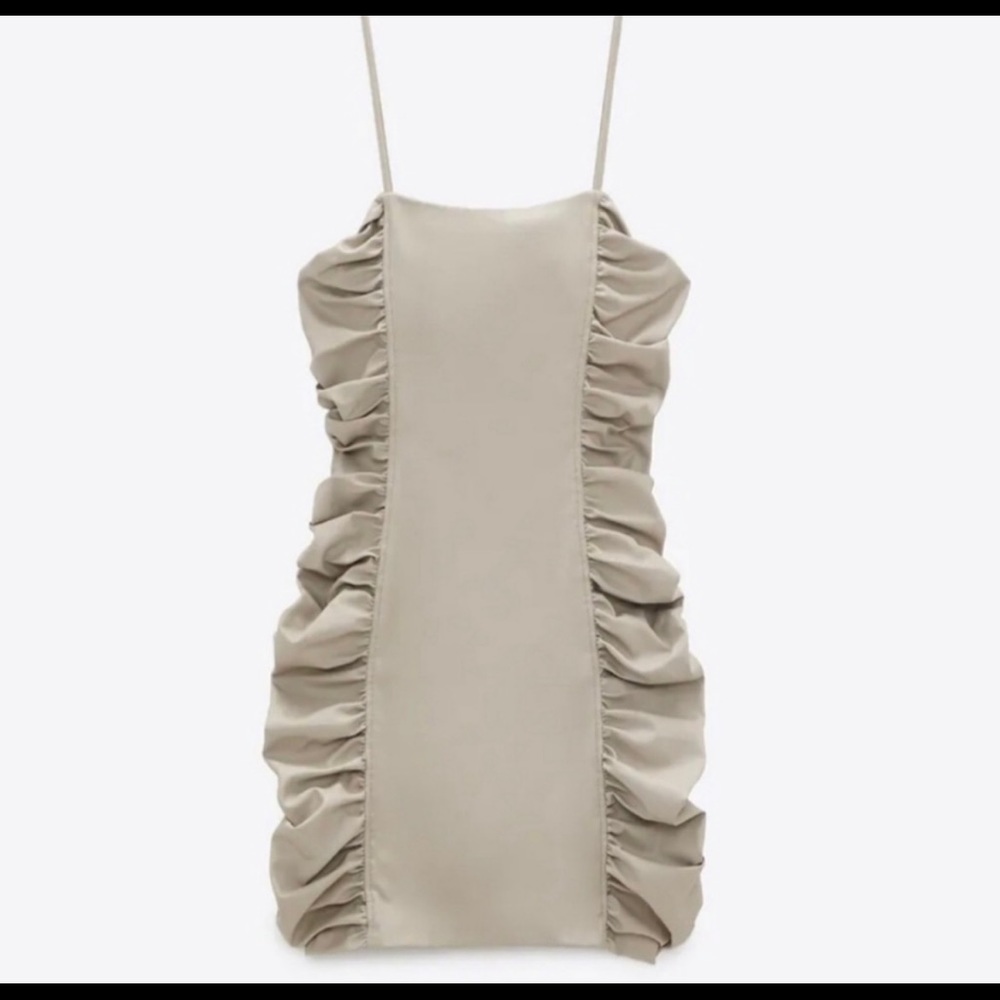 Faux leather mini dress